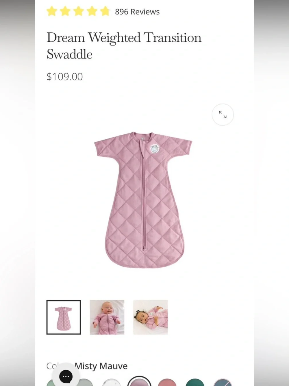 Dream Weighted Transition Swaddle - Misty Mauve